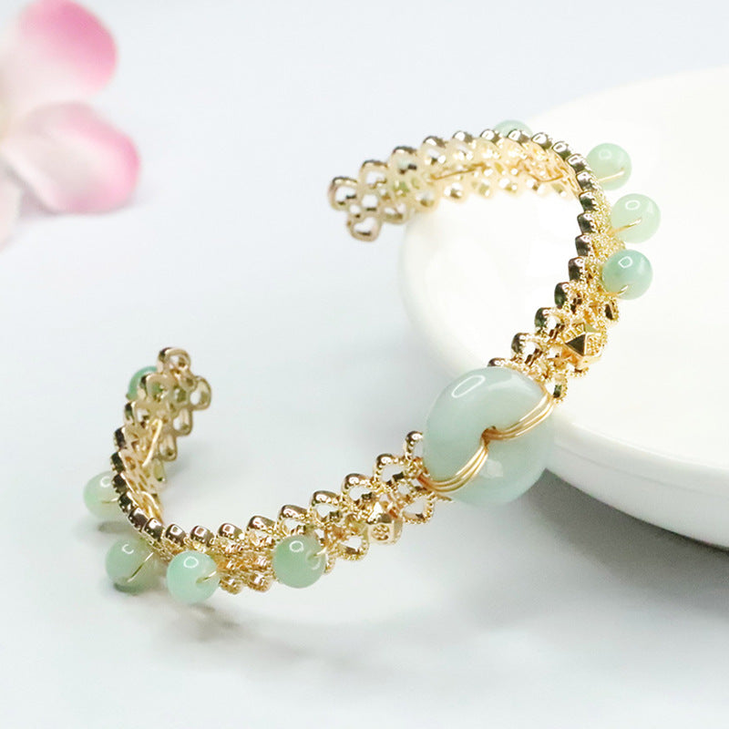 Jade Bracelets with Safety Buckle Closure