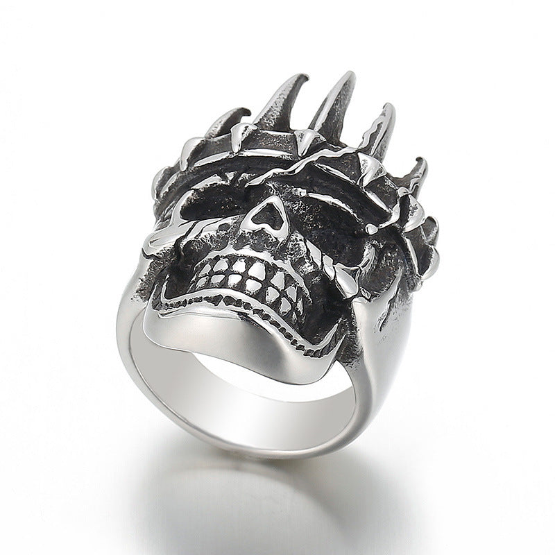 Creative Titanium Steel Skull Ring for Men - Rock Style Bracelet Jewelry from AliExpress