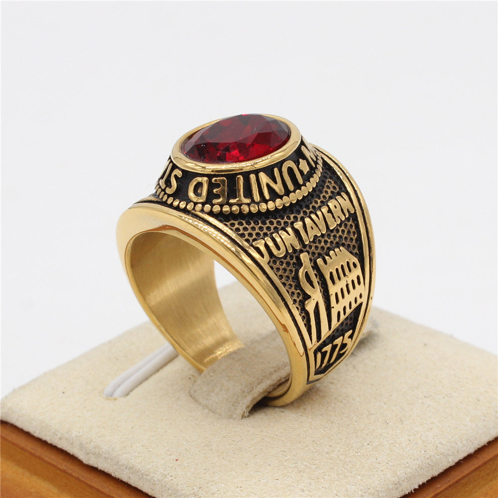 Retro Military Style Titanium Steel Men's Ring