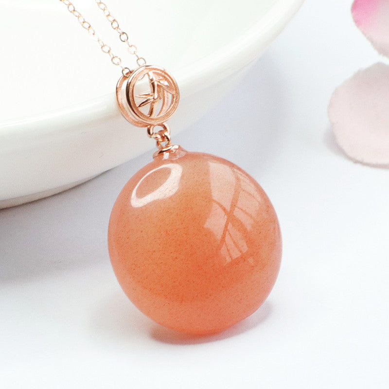 Rose Gold Necklace with Sterling Silver Agate Pendant