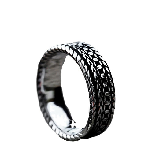 Korean Retro-Inspired Titanium Steel Men's Ring - Fashionable Stainless Steel Wholesale Options