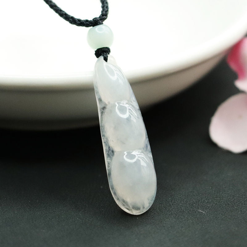 Green Bean Jade Fortune Pendant