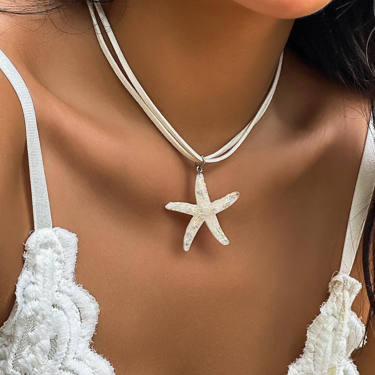 Bohemian Mermaid Starfish Tassel Necklace from the Vienna Verve Collection