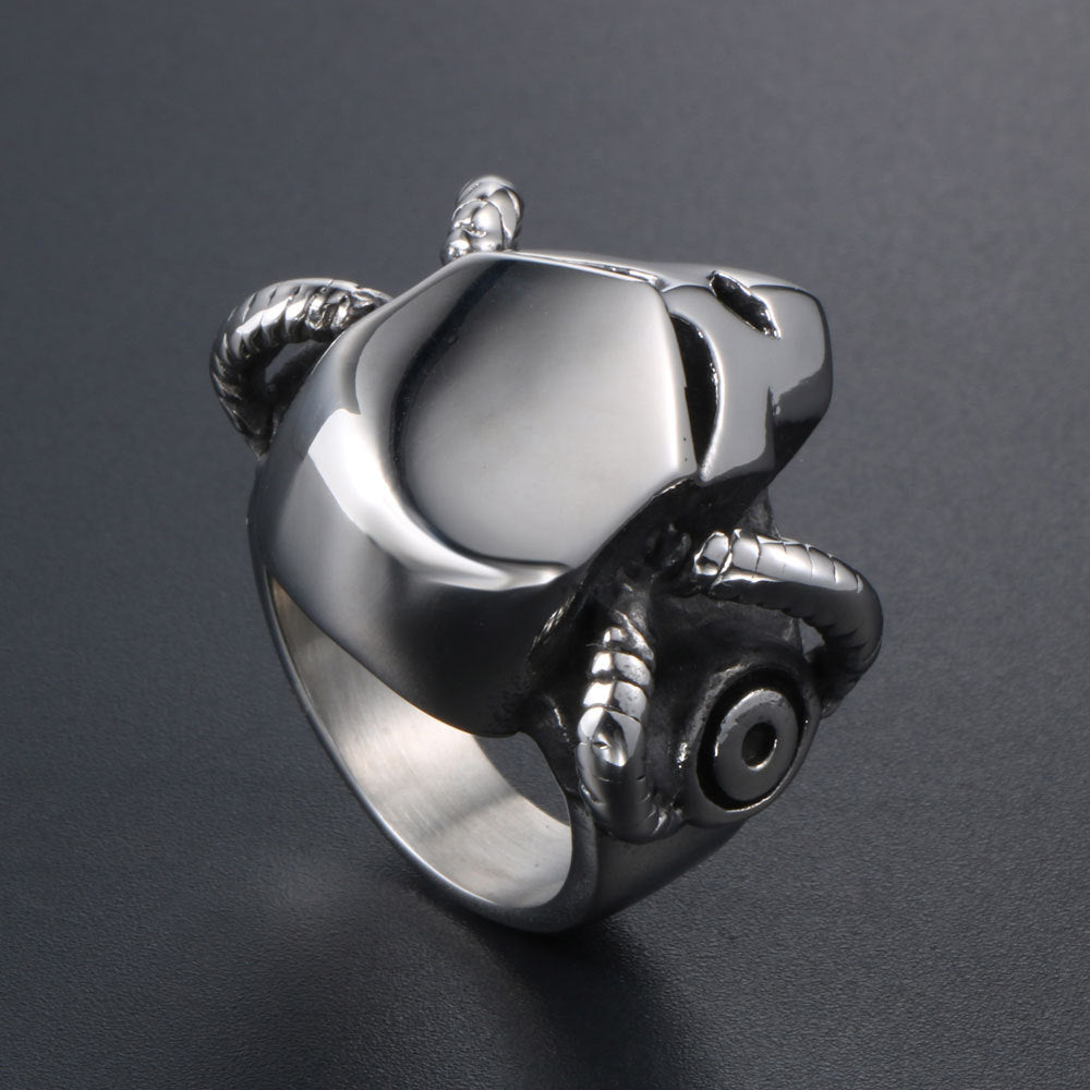 Custom Titanium Steel Men's Mechanical Ring with Bold Plate Design