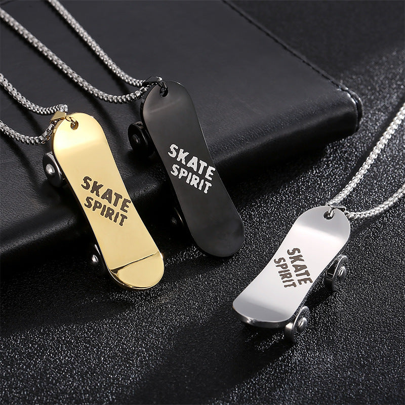 Rocking Street Style Men's Titanium Steel Scooter Pendant Necklace