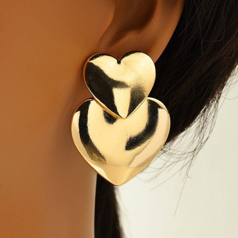 Heartfelt Metal Stud Earrings from Vienna Verve Collection