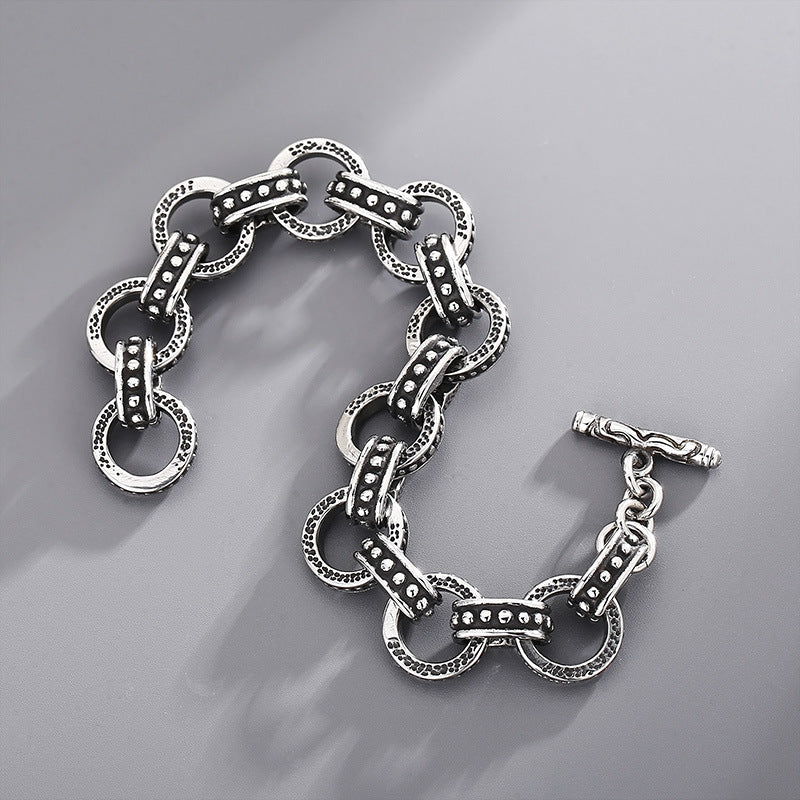 Korean Retro Titanium Steel Interlocking O-Chain Bracelet for Men