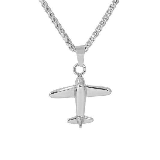 P51 Mustang Fighter Titanium Steel Necklace for Men - Aviation-Inspired Stainless Steel Pendant