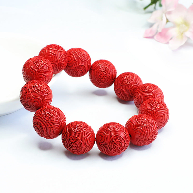 Red Sand Cinnabar Bracelet for Good Luck and Blessings