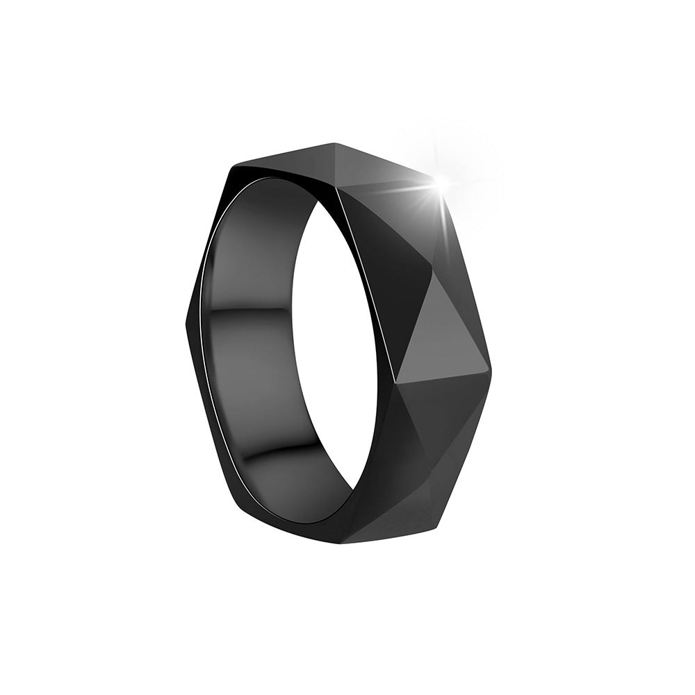 Titanium Steel Diamond Shape Geometric Wind Ring for Men, Everyday Genie Collection