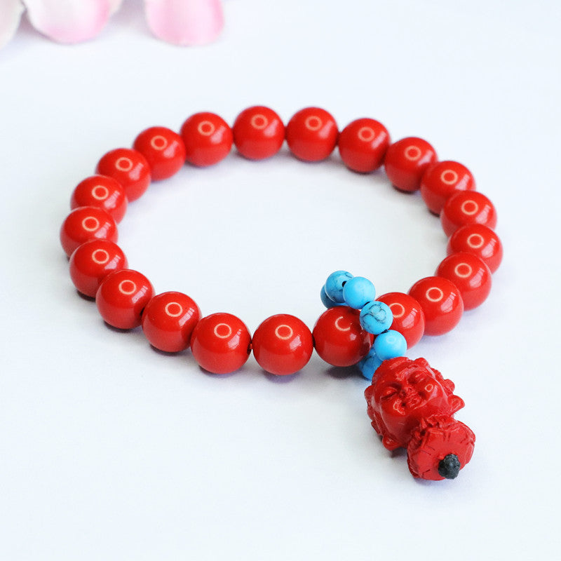 Red Sand Baby Buddha Cinnabar Bracelet