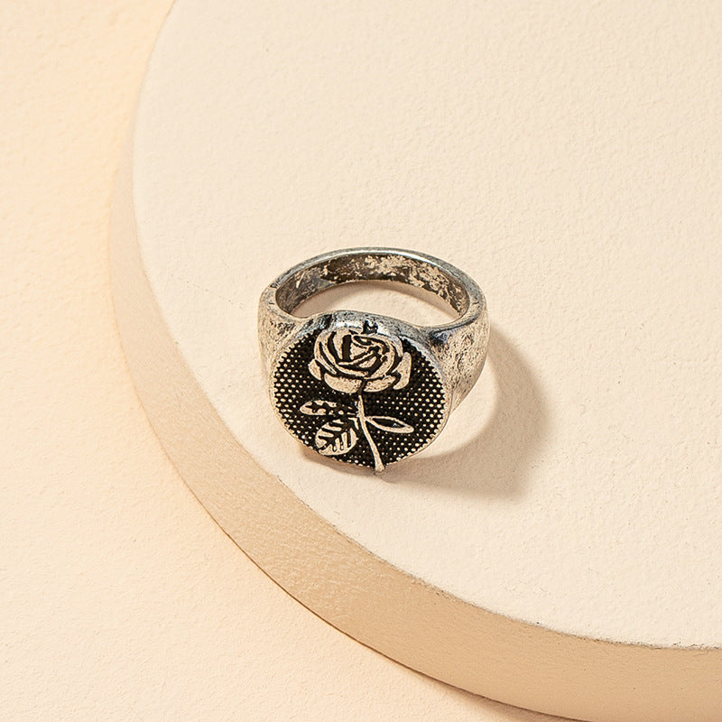 Vintage Floral Cross-Border Ring - Elegant Vienna Verve Collection