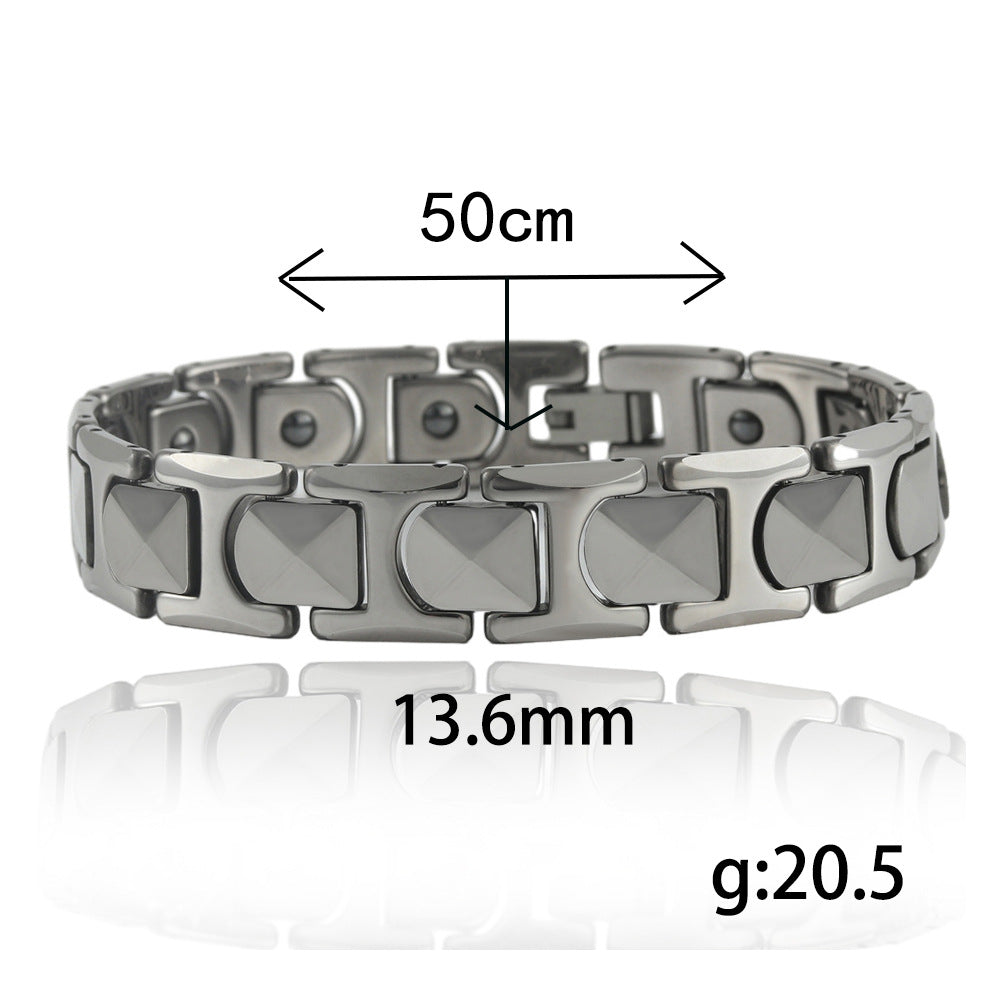 Customizable Unisex Titanium Steel Punk Bracelet - Edgy European and American Design