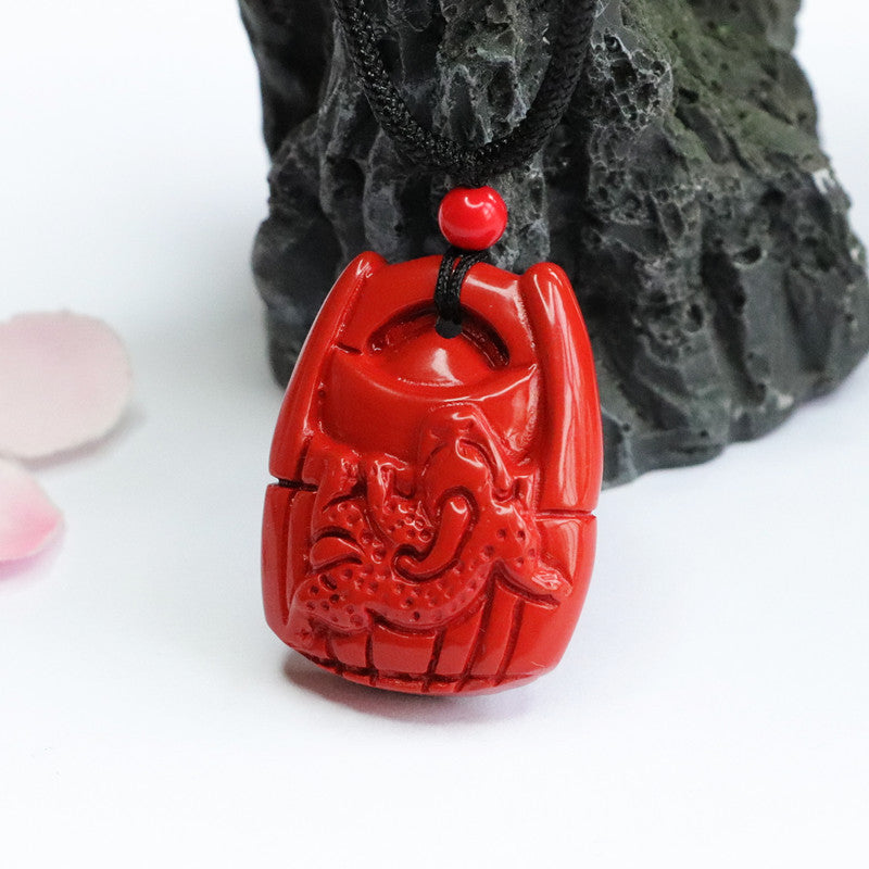 Cinnabar Pendant Red Sand Bucket Pendant Jewelry