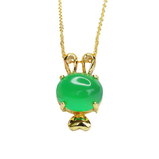 Green Chalcedony Rabbit Pendant from the Ice Emperor Collection