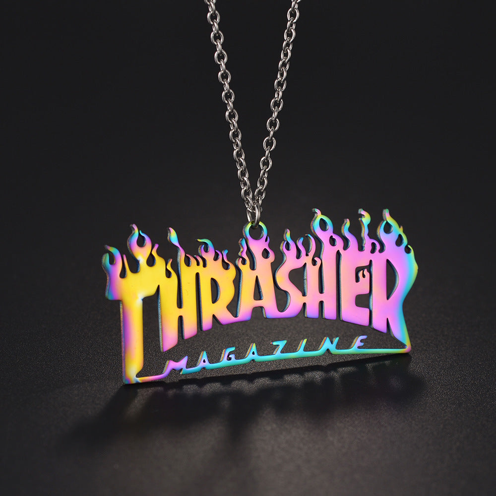 Colorful Titanium Hip-Hop Pendant Necklace for Men