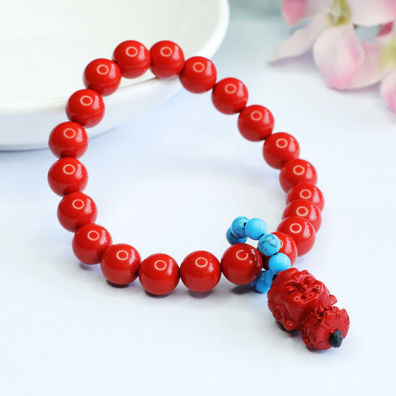 Red Sand Baby Buddha Cinnabar Bracelet