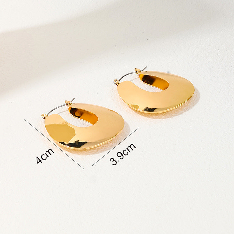 Exaggerated Geometry Metal Ring Earrings Set for Women - Vienna Verve Collection