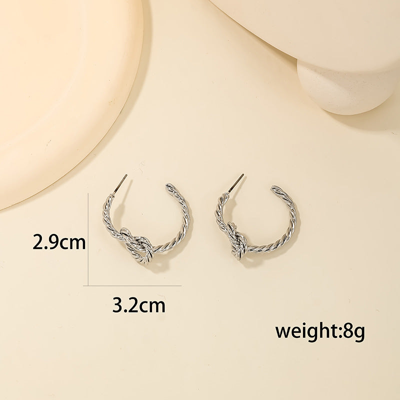 Creative Knot C-Shaped Stud Earrings - Vienna Verve Collection