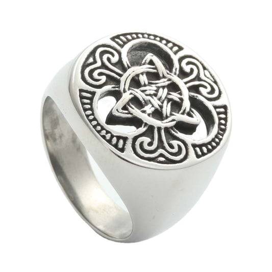 Titanium Steel Viking Ring for Men - Engraved Retro Accessory Directly from Manufacturer