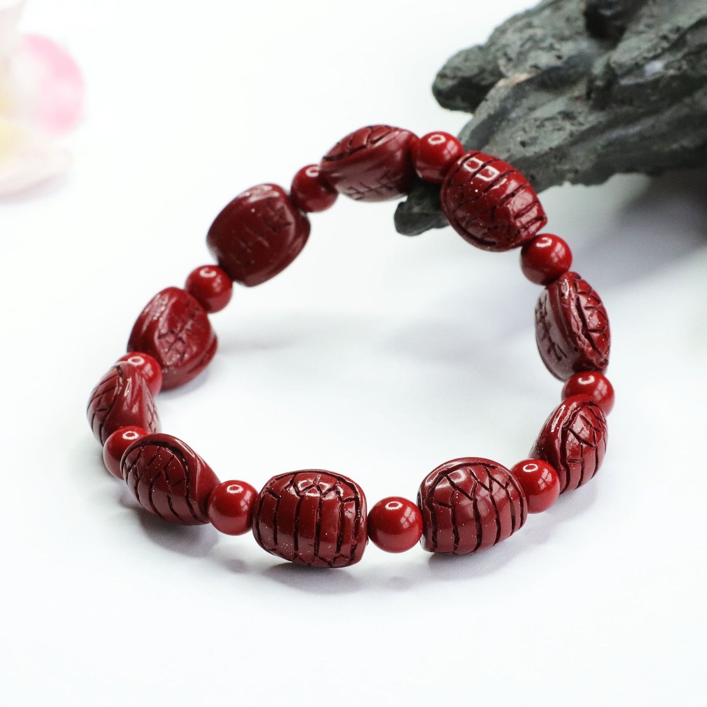 World's Richest Vermilion Sand Cinnabar Stone Sterling Silver Bracelet