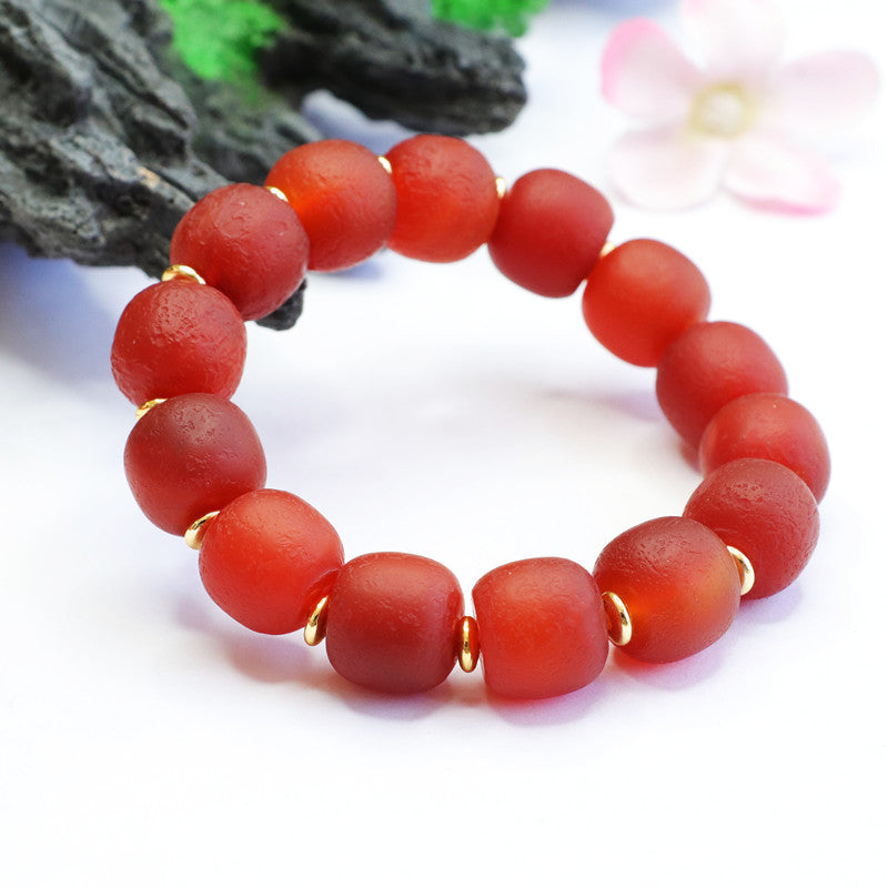 Fortune's Favor Sterling Silver Red Agate Bracelet