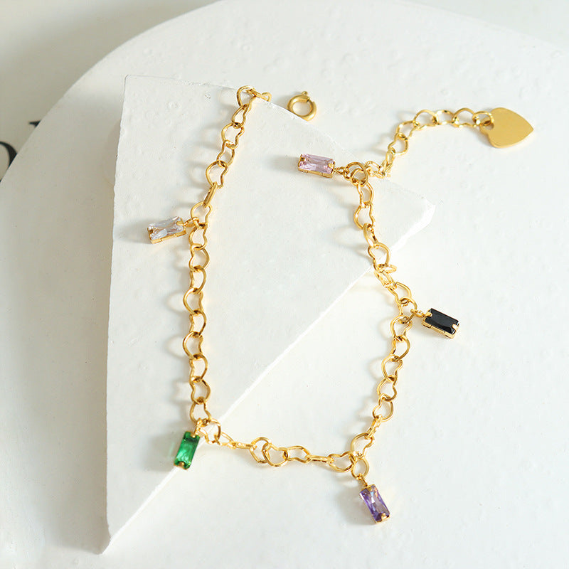 Campus Style Gold-Plated Bracelet for Women - Trendy and Personalized Steel Design