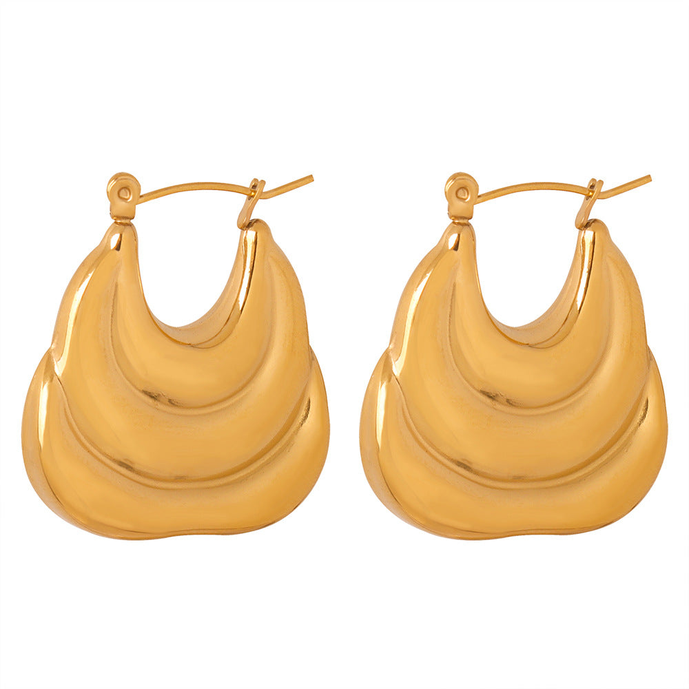 Golden Geometric Layered Earrings for Stylish Women