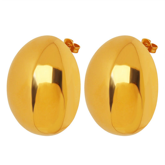 Chic Oval Earrings with a Glossy Finish