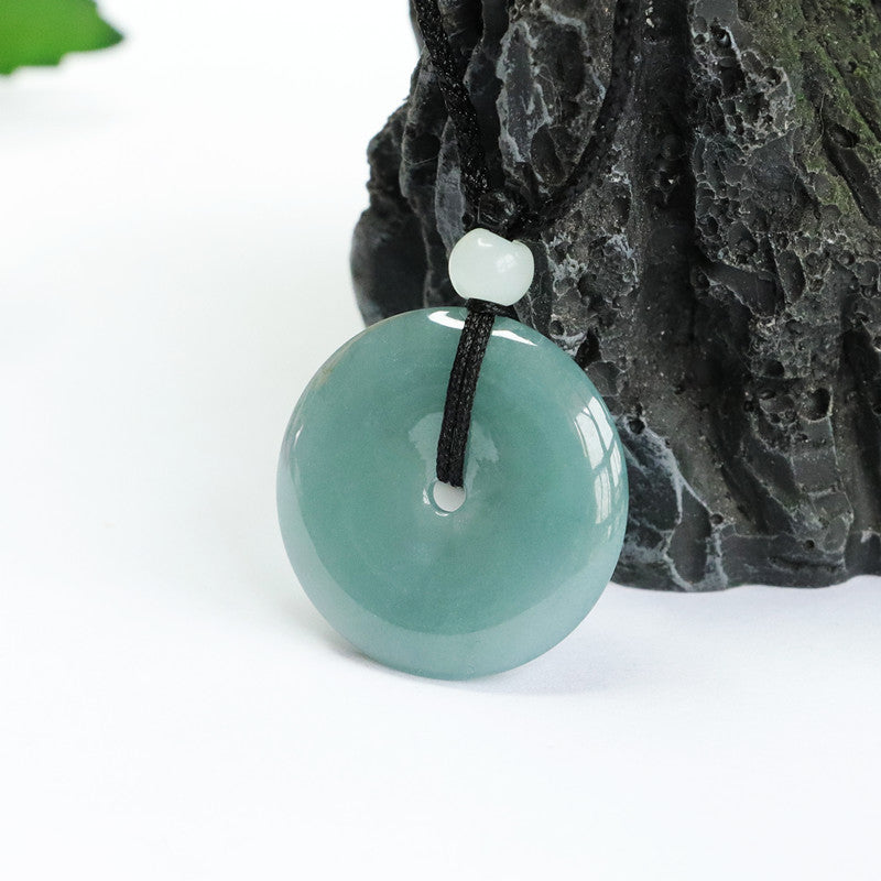 Natural Jade Pendant Blue Green Buckle A Grade Jade Jewelry