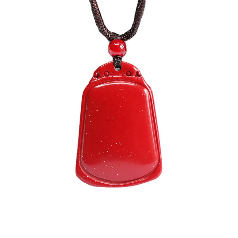 Cinnabar Pendant Purple Gold Sand Trapezoid Pendant Jewelry