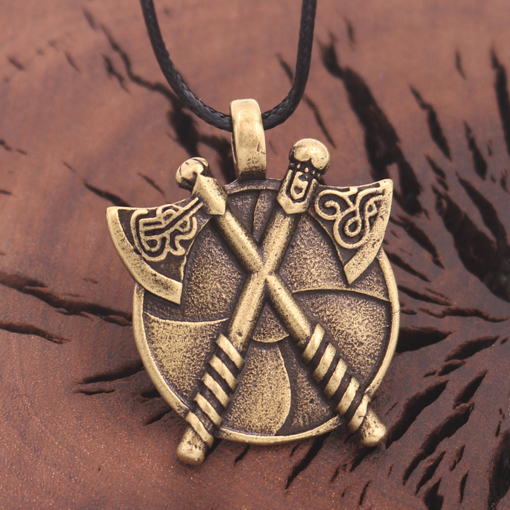 Viking Warrior Zinc Alloy Pendant Necklace for Men - Norse Legacy Collection