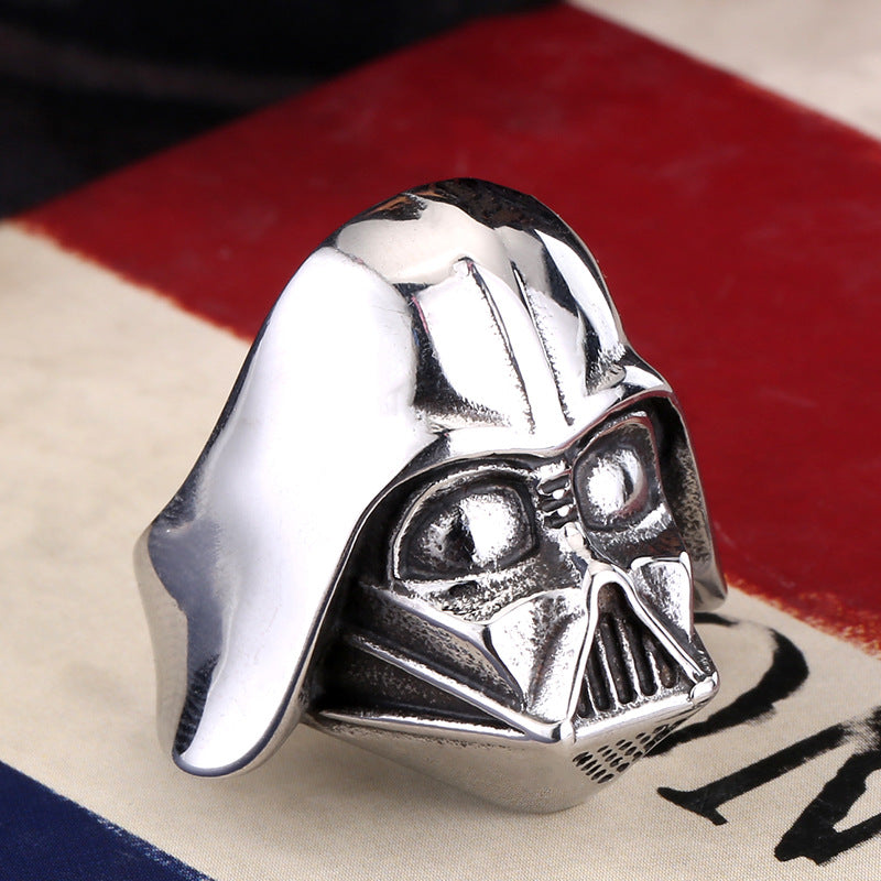 Darth Vader Mask Titanium Steel Ring - A Bold Accessory for Men