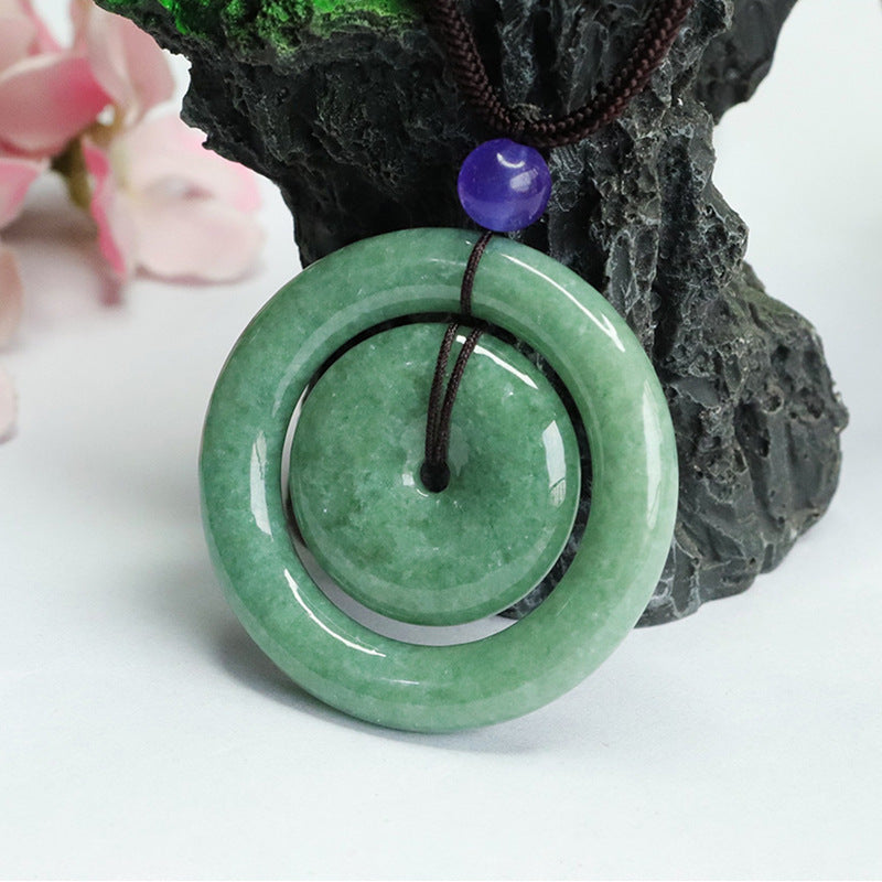 Jadeite Antique Buckle Pendant with Double Safety Clasp