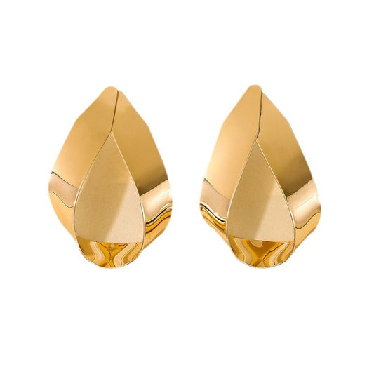 Vintage Metal Earrings Set - Elegant Geometric Rings for Women's Fashion