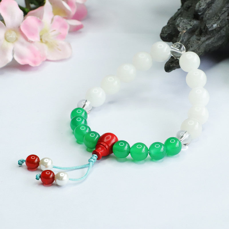 Elegant Chinese Wind Sterling Silver Jade Bracelet