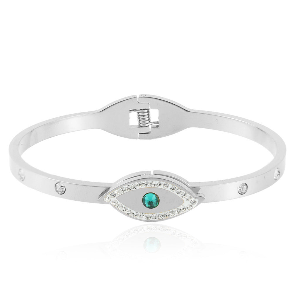 Chic Freemasonry Eye Titanium Steel Bracelet - Modern Light Luxury Women's Accessory