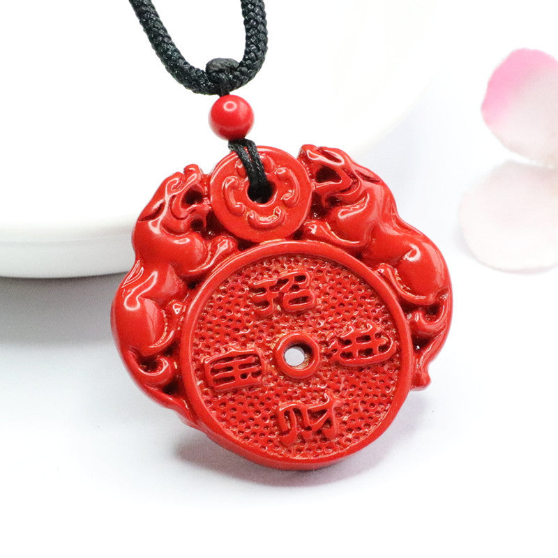 Red Sand Cinnabar Double Pixiu Fortune Protection Pendant