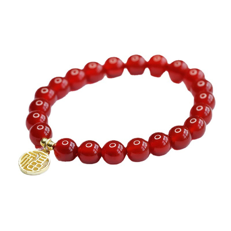 Golden Blessing Red Agate Bracelet for Fortune's Favor