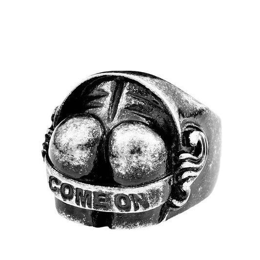 Customized Retro Stainless Steel Ring for Men - European and American Punk Hip-Hop Titanium Steel Jewelry