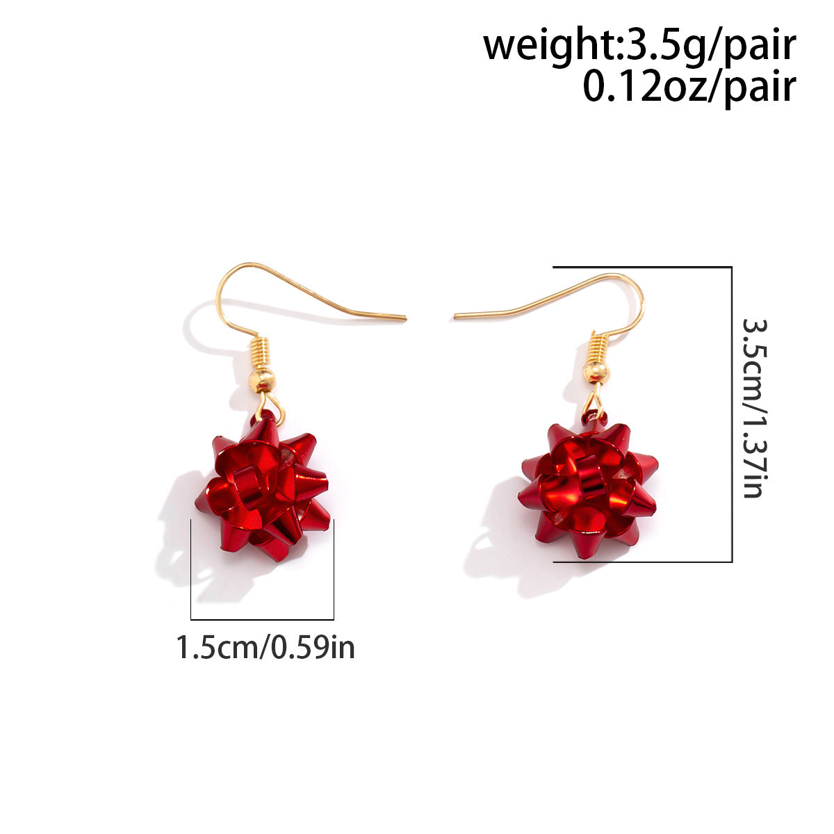 Festive Reindeer Rice Ball Bow Earrings with Colorful Christmas Tree Bell Tassel Detail