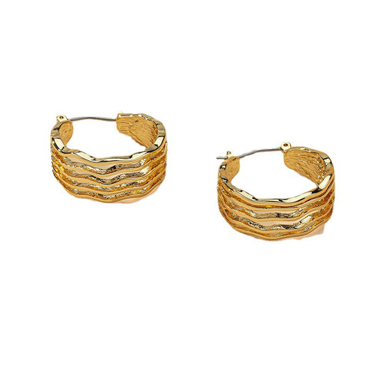 European & American Charm: Trendy Metal Earrings Set from Vienna Verve