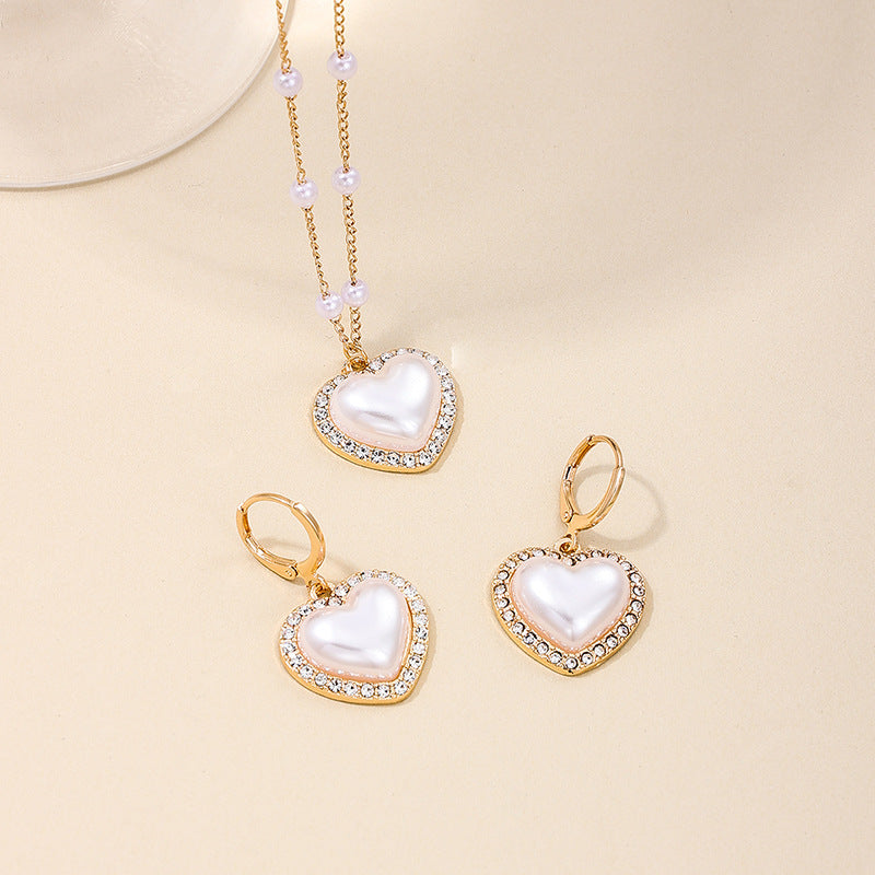 Elegant Pearl Love Jewelry Set with Cross-Border Design