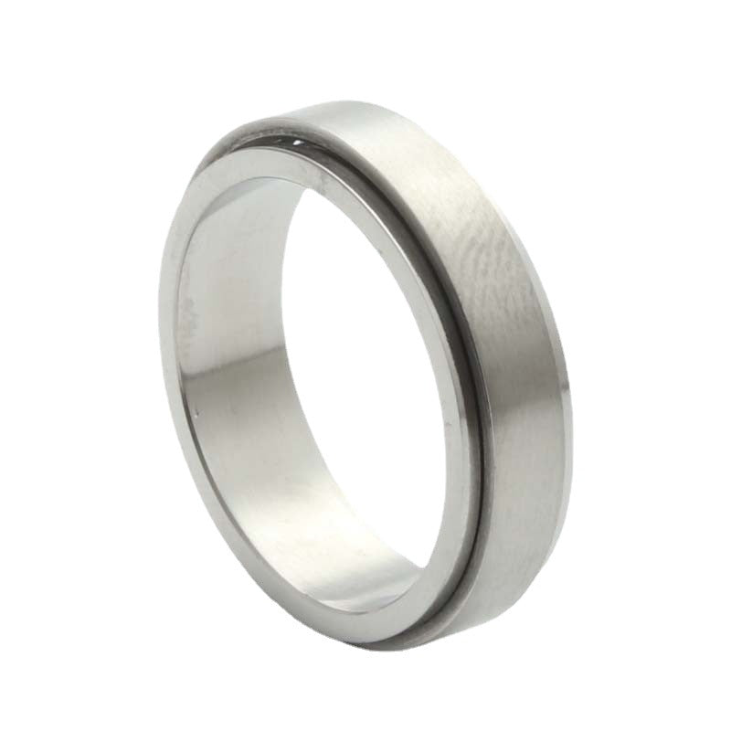 Titanium Steel Retro Smooth Ring for Men - Trendy Rotating Accessory from Planderful Collection