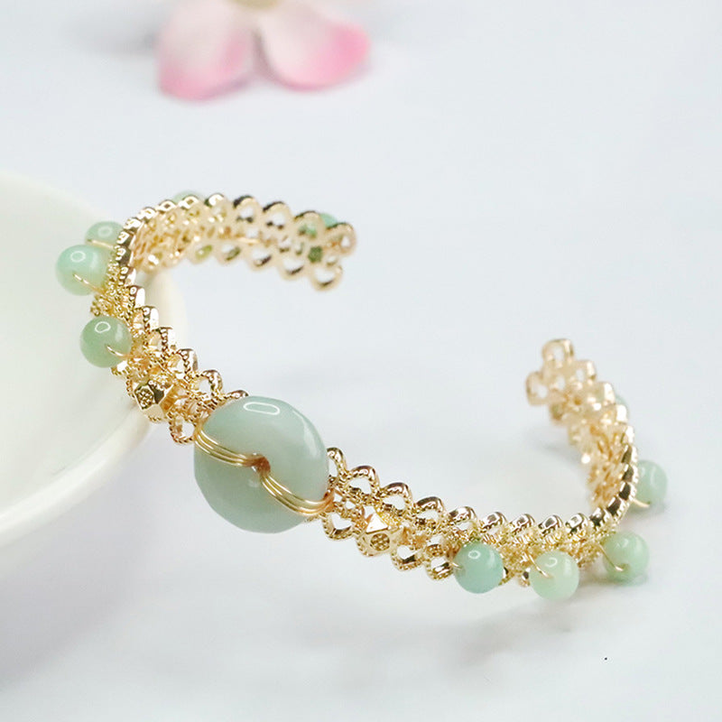 Jade Bracelets with Safety Buckle Closure