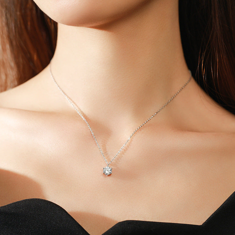 Everyday Genie Sterling Silver Necklace with Sparkling Zircon - Fashionable and Elegant