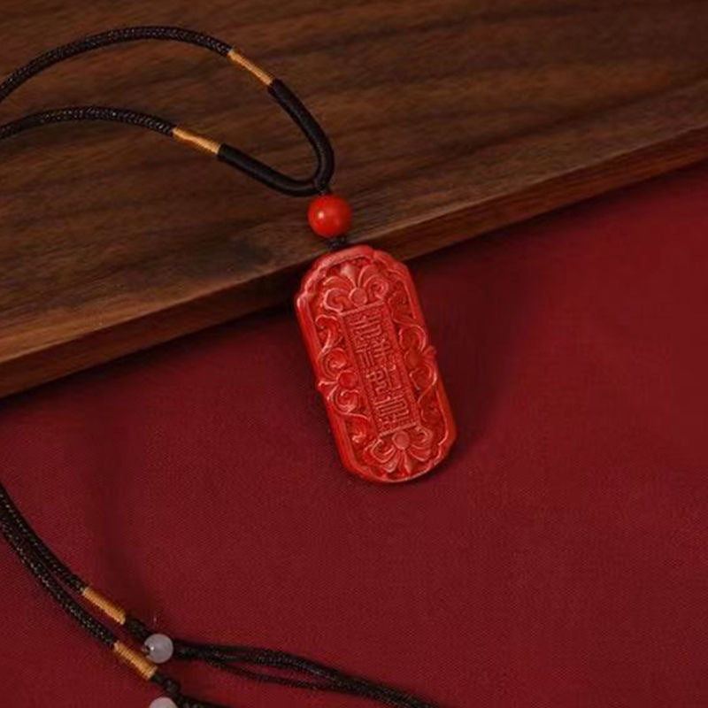 Cinnabar Auspicious Lucky and Wishful Pendant