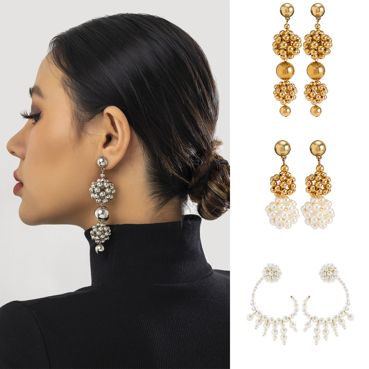 European and American Handmade Pearl Tassel Earrings - Vienna Verve Collection