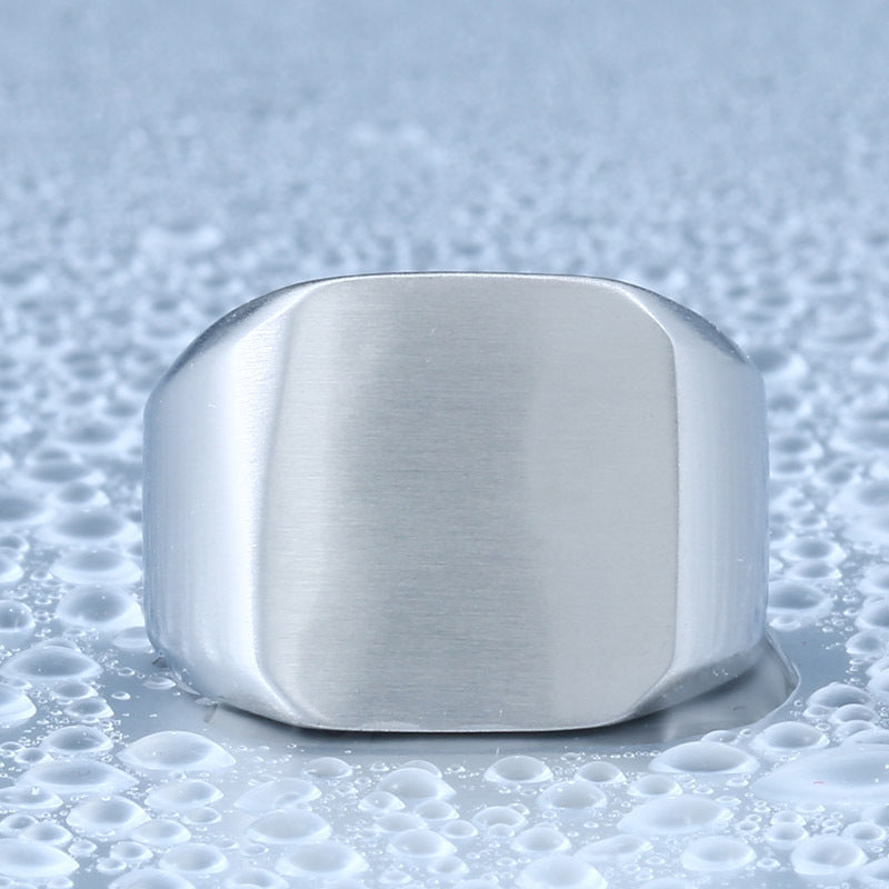 Titanium Steel Men's Fashion Ring - Elegant Minimalist Design, Available Sizes 6-14