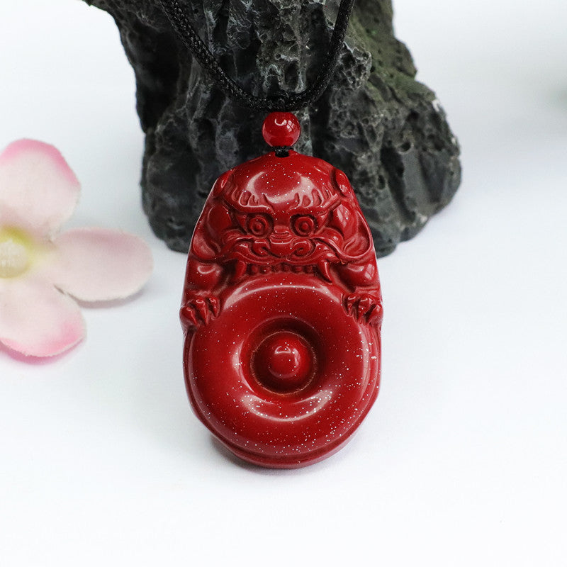 Cinnabar Pendant Pixiu Safe Buckle Pendant